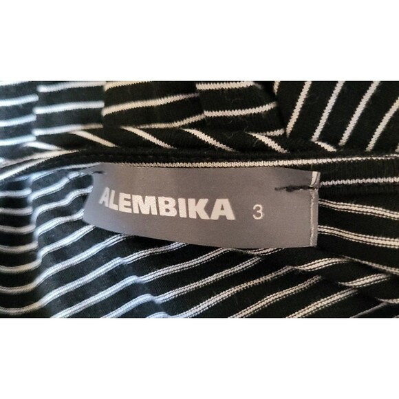 Alembika sleeveless asymmetric tunic Dress Size 3 Mixed Pattern black/white EUC - Picture 2 of 15